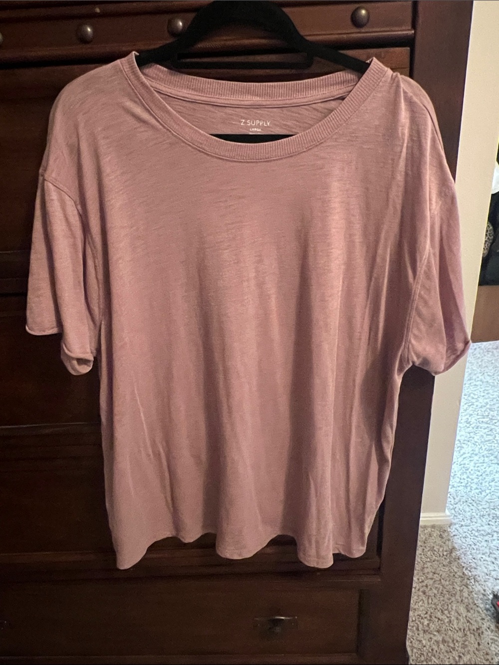 Z Supply Mauve Short Sleeve Crew Neck Tee